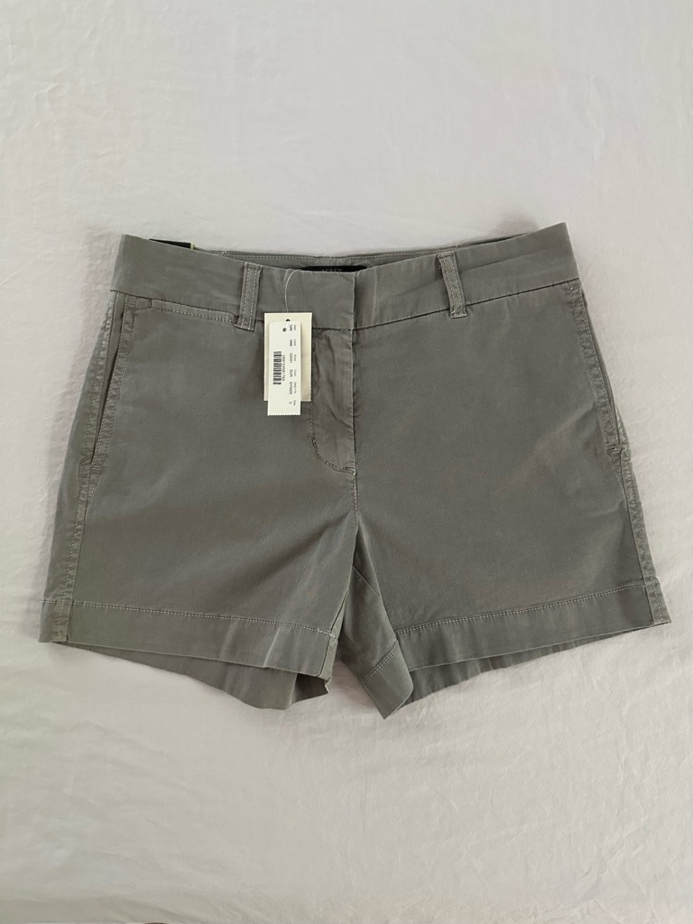 J.Crew Factory Gray Chino Shorts Size 0 4” Inseam Stretch NWT